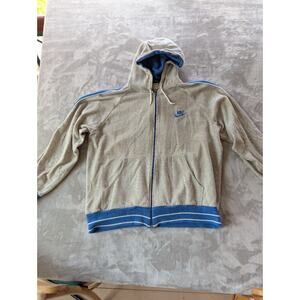 Vintage Nike Sportswear Hoodie Gray Full Zip Large Spellout OrangeTag Size Large